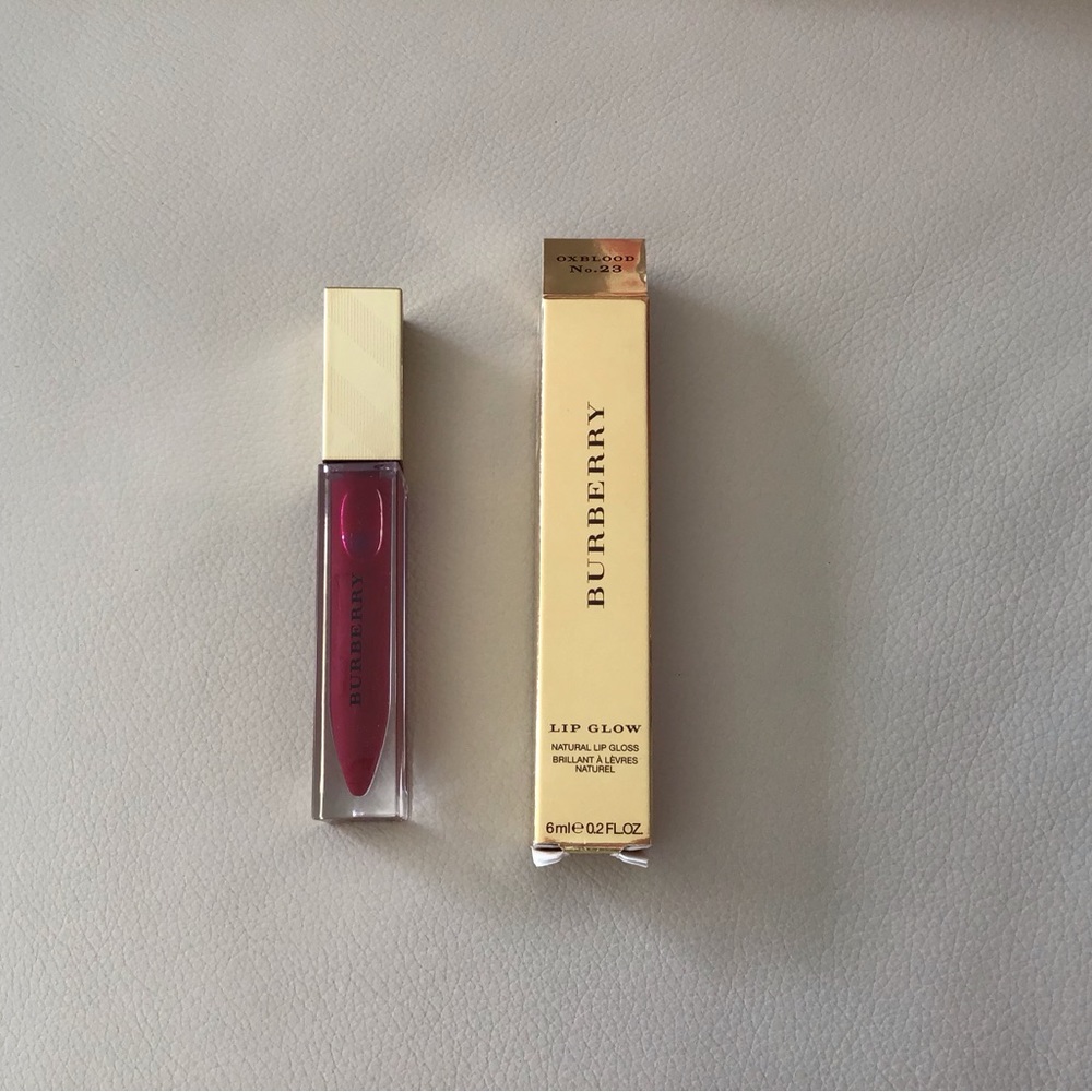 NIB Burberry Lip Glow #28 OXBLOOD Lip Gloss RARE Discontinued